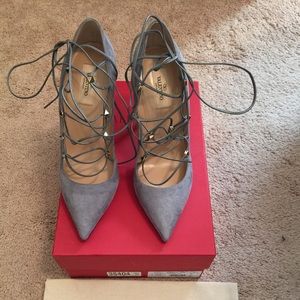 Valentino Rockstud Suede Lace-Up Pump